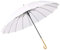 ThreeH Parapluie de golf à ouverture automatique coupe-vent et imperméable en bambou poignée poignée bâton parapluie KS08, blanc