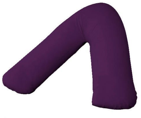 Cotton Connection V SHAPED PILLOW CASE COVER PREGNANCY MATERNITY ORTHOPAEDIC SUPPORT NURSING (PLUM)