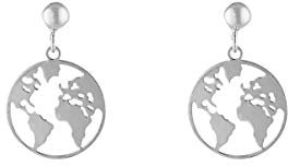 Córdoba Jewels | Ohrringe aus 925 Sterling Silber mit Motiv Weltkarte