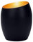 Contemporary Designer Matt Black Metal Integrated LED Table/Floor Lamp Uplighter with Golden Inner Finish | 5w Integrated Warm White LED 450 Lumens | 16cm Height | On/Off Switch by Happy Homewares