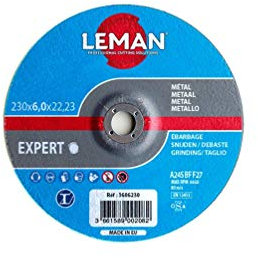 Leman - 10 disques à ébarber métal à moyeu déporté - D. 115 x Al. 22,23 x Ep. 6 mm - 1606115 - Leman