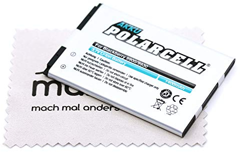 Ersatz Akku passend für BlackBerry 9380 9790 9850 9860 Torch 9900 Bold 9930 (Ersetzt Originalakku J-M1) Polarcell mit mungoo Displayputztuch