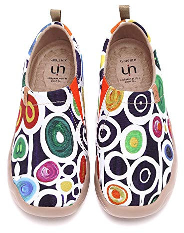 UIN Oopsie Daisy Damen Painted Slip On Schuhe Lässiger Reiseschuhe Segelschuhe Leicht Loafer Schuhet(39)