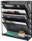 EASEPRES 6 Tier Mesh Wall Mounted File Holder Organiser, Metal Wall Mounting Magazine A4 Paper Storage Rack, Desk Filing Letter Holders for Office Home, Black