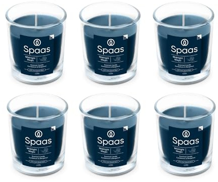 Spaas 6x Candela profumata 25 ore, Midnight Magic