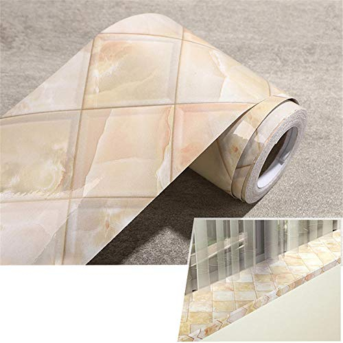 Guest Ruyunlai Cenefa Autoadhesiva Para DecoracióN De Pared De Cocina, BañO,Pvc Cenefa Autoadhesiva Para DecoracióN Rejilla de cristal 30CM X 500CM