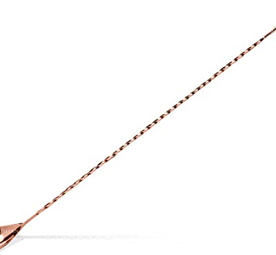 Lumian Luxury Bar Tools L0306 Teardrop Bar Spoon professionnel, acier inoxydable, plaqué cuivre, 40 cm