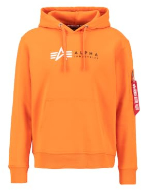 Alpha Industries Alpha Label Hoody Kapuzensweat für Herren Alpha Orange