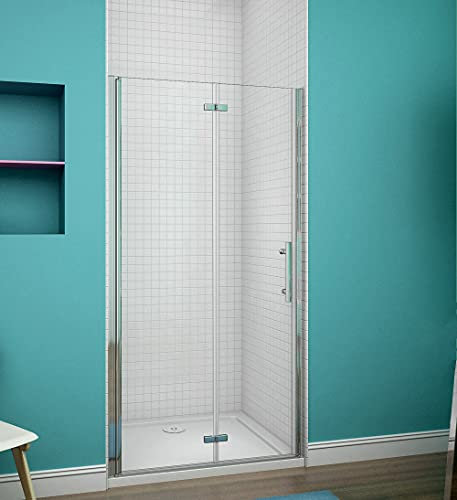 Acezanble 110x185cm Duschtür Nischentür Duschabtrennung Scharniertür 6mm nano glas