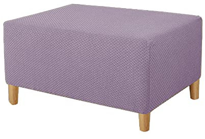 Highdi Ottomane Schonbezug Hockerbezug, Knoten Jacquard Hocker Hussen für Fußhocker Rechteckig, Stretch Bezug Ottomane Abdeckung Überzug Hocker Protector Waschbar Hockerabdeckung (Violett,L)