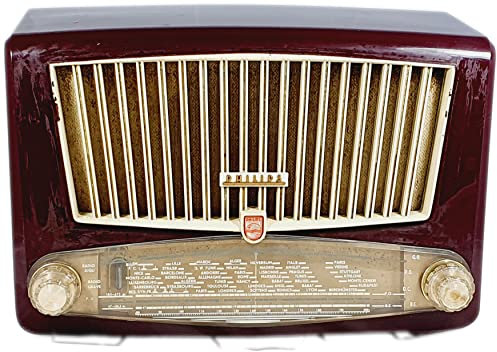 Old Vintage Bluetooth Backelite Radio from the 50s from the Philips Brand, Brown