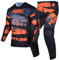 Willbros Motocross Jersey Hose Kombination Herren MX Reitausrüstungsset Offroad Dreckiges Fahrrad Rennbekleidung Radfahren ATV BMX Unisex Erwachsene Schwarz Orange (Jersey L Hose 34)