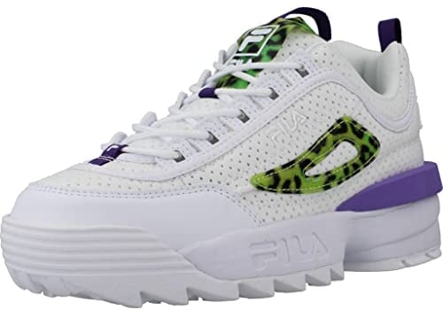 FILA Disruptor Wmn, Zapatillas Mujer, White Electric Purple, 37 EU Estrecho