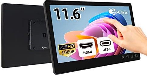 GeChic Touch Monitor 11,6 Zoll T111A Einbau Touchscreen Monitor mit HDMI/USB Typ-C (DP Alt), FHD kapazitiver Touchscreen, VESA 75 für Systemintegration/POS/Kiosk Automat