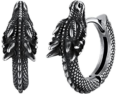 U7 Boucles D'oreilles Homme Acier Inoxydable Créoles Oreilles pour Homme Gothique Anneau Boucle Oreille Huggie