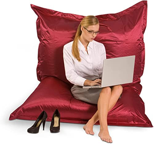 SMOOTHY Original Metallic Indoor XXL Sitzsack 400L Riesensitzsack Sitzkissen Sessel aus Baumwolle für Kinder & Erwachsene (Metallic Rubin, 180 x 140 cm)