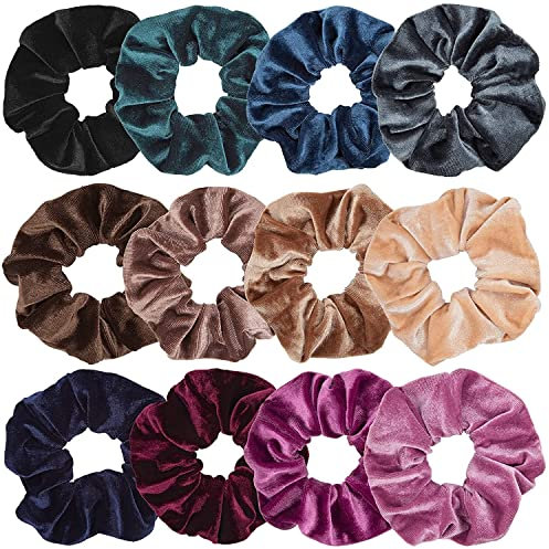 12 Stück große Haar Scrunchies Samt elastische Haarbänder Scrunchy, große Haar Scrunchies für Frauenhaar, Haarbinder Scrunchie Zubehör Valentinstag Weihnachtsgeschenke für Frauen Mädchen
