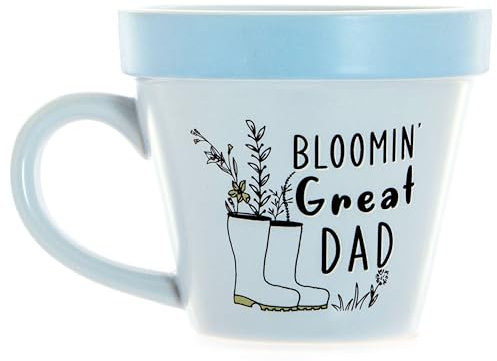 Boxer Gifts Tasse « Blooming Great Dad » Plant-a-Holic | Tasse fantaisie amusante en forme de pot de fleurs | Excellent cadeau pour lui