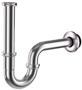 DETBOM Siphon de Lavabo, Siphon Universel Tuyau D'écoulement Normalisé 1 1/4, Anti Odeur Anti-fuite, Manchon en Caoutchouc Tube Plongeur Allongé et Tube Mural pour Lavabo & Table de Toilette