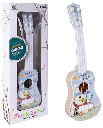 37 cm Gitarre für Kinder, Mini-Gitarre Ukulele Gitarre Spielzeug mit 4 verstellbaren Saiten Mini-Gitarre und Plektren (Kinder-Edition-A9)