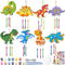 Shinybox Dinosaurier Windspiel Bastelset Kinder, 8 Stück Dinosaurier Malset für Kinder, DIY Holz Bastelset, Dinosaurier Klangspiel für Kind Mitgebsel für Kinder Geschenk Party Geburtstagsdeko