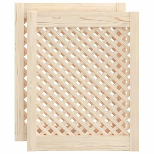 vidaXL Puertas de Armario Entramado 2 uds Madera Pino 49,5x61,5 cm