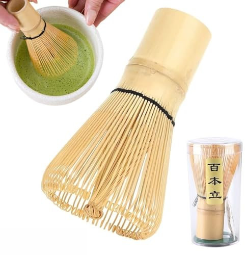 Lot de 100 fouets à matcha en bambou naturel pour préparer la poudre de matcha et mélanger la poudre de matcha