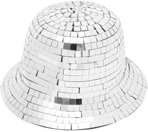 Ciieeo Discokugel Fischerhut Paillettenhut Aus Atmungsaktivem Material Mit Breiter Krempe Für Party Cowgirls Und Festival Einsätze