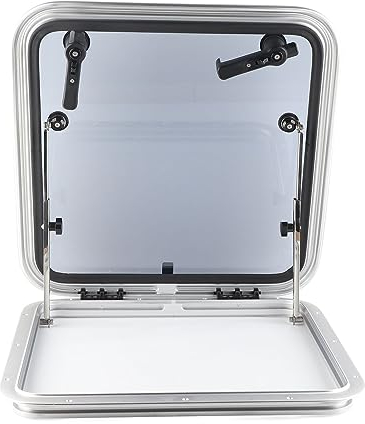 Fabater Bullaugenfenster für Boote, Bullauge mit 90-Grad-Öffnung, Aluminiumlegierungs-Boots-Ersatz-Fenster-Portloch mit 6 Mm Gehärtetem Glas für Boote, Yachten, Wohnmobile, 575 X 575 Mm
