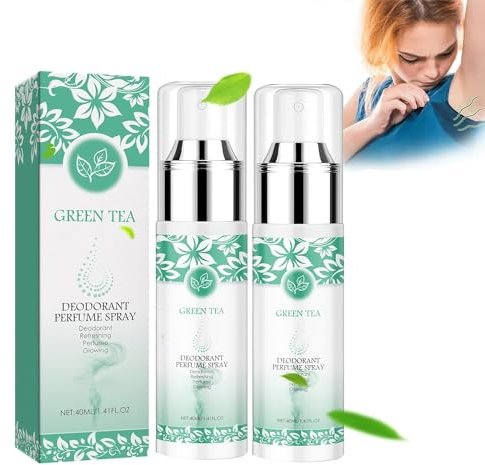 Green Tea Natural Deodorant Spray for Women, Natural Green Tea Antiperspirant Underarm Toner, 48 Hour Antiperspirant Deodorant Spray for Women (2Pcs)