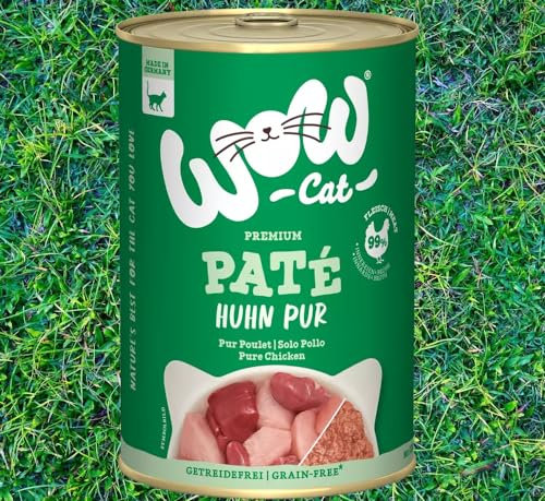 Wow Cat Paté | Katzen Premium Nassfutter | 6 Dosen | (400 g (6er Pack), Huhn pur)