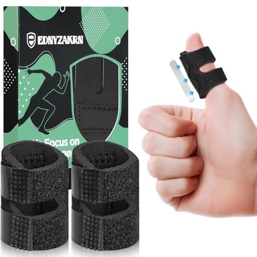 EDNYZAKRN 5Pcs Daumenschienen für Trigger Finger - gebrochene Finger - Arthritis, Finger Unterstützung für Zeigefinger - Mittelfinger - Ringfinger - kleine Finger (Schwarz)