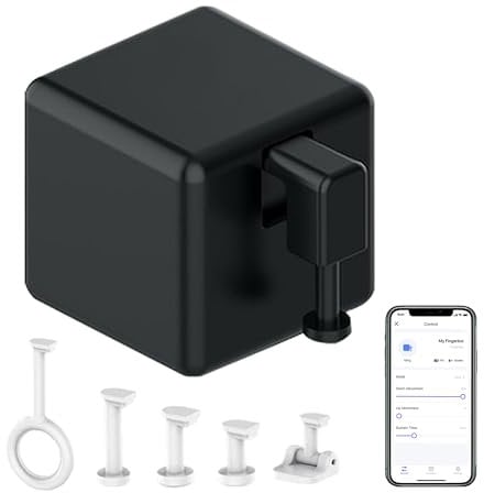 Smart Switch Button Pusher: Bluetooth Fingerbot Plus mit Toolkit für alle Schalter, Tuya App-Steuerung, Tuya Bluetooth Hub hinzufügen, um es mit Alexa, Google Home kompatibel zu machen (Schwarz)