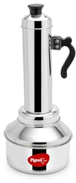 Pigeon Stainless Steel Puttu Maker/Puttu Kudam with steamer plate, Steel rod, Toxin Free, High Grade Stainless Steel