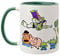 Widdop and Co. - Tasse Disney Toy Story – Vert/Blanc Thé & Café en grès émaillé Icônes et méchants – Produit sous licence officielle Disney Merchendise (325 ml).