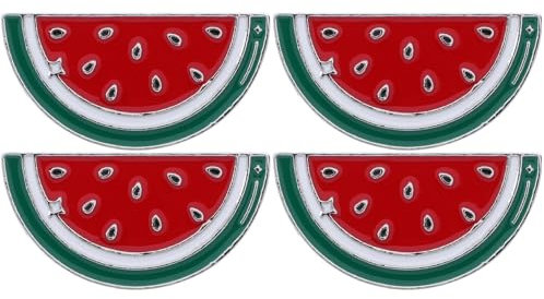 Amosfun Lot de 4 broches pastèque en alliage - Attrayantes - Émail fruit - Pour femme - Parfait pour la décoration d'écharpe et de cardigan - Idéal pour les fêtes et les cadeaux