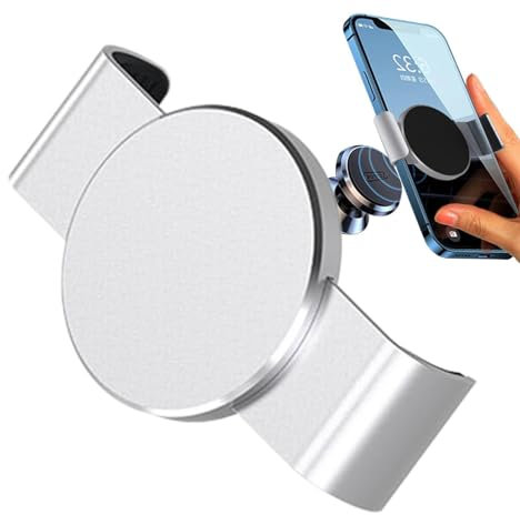 Povanjer Magnetic Phone Clamp for Car Mount | Metal Phone Clamp Strong Magnetic Mount Clip | Magnetic Phone Mount Strong Magnets Car Cell Phone Holder Case Friendly for All Smartphones