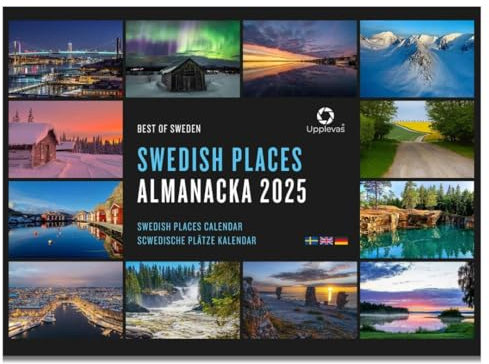 Upplevas Swedish Places almanach 2025, Kalender, Wandkalender, Fotokalender, Fotoalender, Schwedenkalender, Schwedenkalender, Notizfelder, Wochenkalender, Namenstage, Feiertage