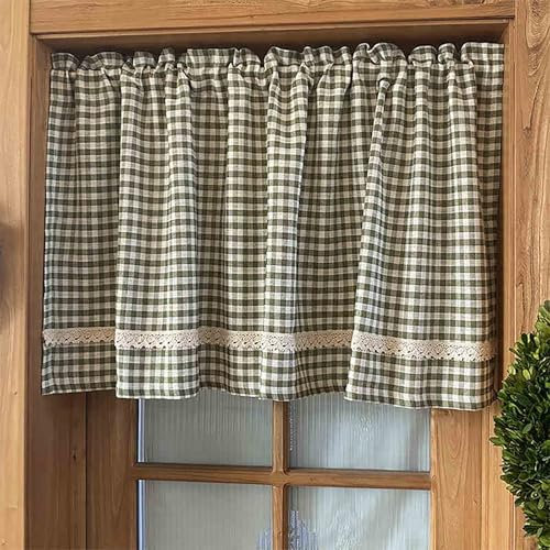 Cammeciso Tendina sottolavello Cucina, Tende Corte in Lino retrò, Alta solidez del Color, Facile Manutenzione, per Tende da Cucina Corte per Piccole Case