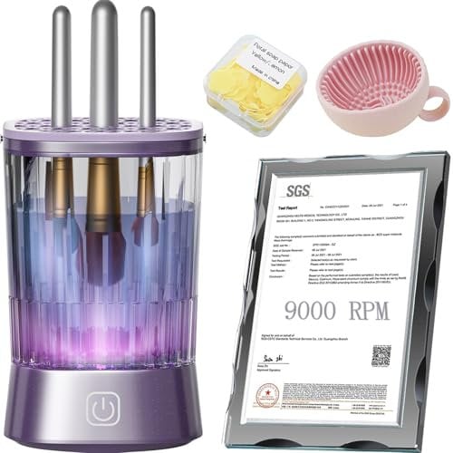 LOZLTX Make Up Brush Cleaner - 9000RPM Ultra-Power Motor For Flawless Makeup Brushes Cleaning 【Fits All Sizes】Electric Makeup Brushes Cleaner – Revolutionise Your Beauty Routine