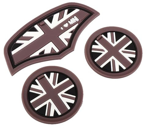 3 Pcs Mini Car Accessories, Anti-Slip Soft Silicone Car Cup Holder Coasters Union Jack UK Flag Style, Cars Holder Accessories Insert Vehicle Car Cup Mats Compatibled with Mini F55 F56