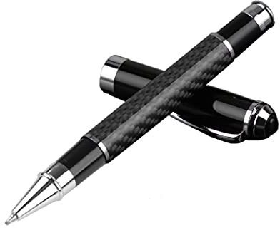 HYROOY Kohlefaser-Gel-Kugelschreiber, schwarz, für Business, Schreibwaren, schwarze Kohlefaser, Metall