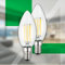 BRILONER - EEK A 2er Set Filament LED Lampe E14 Kerze, warmweißes Licht, 2,5W, 525lm, LED Glühbirne, Leuchtmittel, Birne, Glühlampen, Bulb, 35x98 mmtor, Glühlampen, Bulb, 35x98 mm