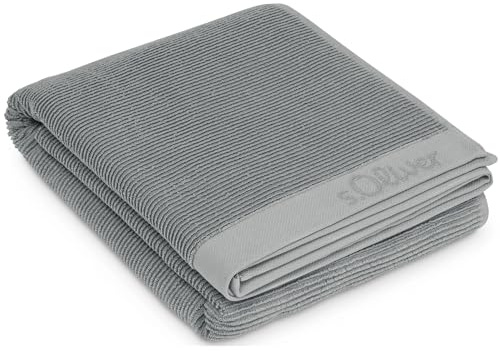 s.Oliver Saunahandtuch 080x200-100% Baumwolle, weich & saugstark, Badetuch grau