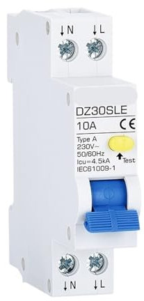 Disjoncteurs différentiels type A 30 mA 220 V, 1P+N 10 A-32 A, protection contre les surcharges et les fuites, 1 pièce(10A)