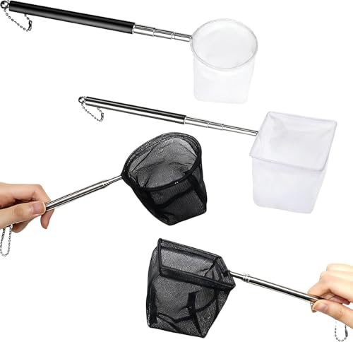 ‌4-Pack Durable Aquarium Fish Nets - Small Tank & Pond Cleaning Nets for Kids/Adults (10 & 12 Sizes, Multi-Purpose Use