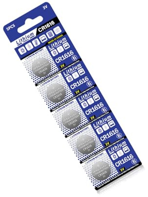 5 PCS Multi-Purpose CR1616 3V Batteries DL1616/ECR1616/BR1616 Coin Battery Computer Garage Opener and Stopwatch Pet Collar Battery