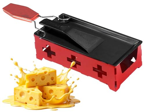 Teelicht Käse Raclette-Set Mini & Faltbar - Antihaft Raclette-Grill Mit Schaber Aus Kohlenstoffstahl, Für Zuhause, Camping & Garten