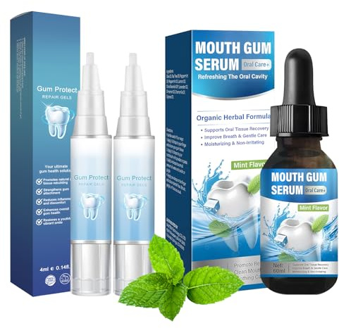 2 Stück Teeth Repair Gel Und Gum Repair Drops, Verbessert Effektiv Zahnfleischrückgang, lindert Rötungen und Entzündungen, Fördert die Regeneration des Zahnfleisches,60ml