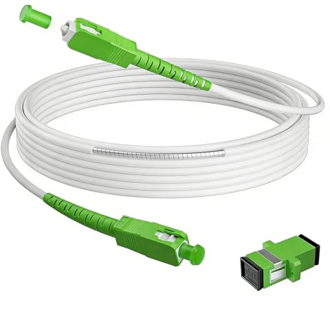 Huxiny Cable Fibre Optique 3m, Rallonge Fibre Optique Free, Câbles à Fibres Optiques, Câble Fibre Optique Free, SFR Bouygues Orange Fibre Optic Cable - SC/APC to SC/APC - Extension Garter